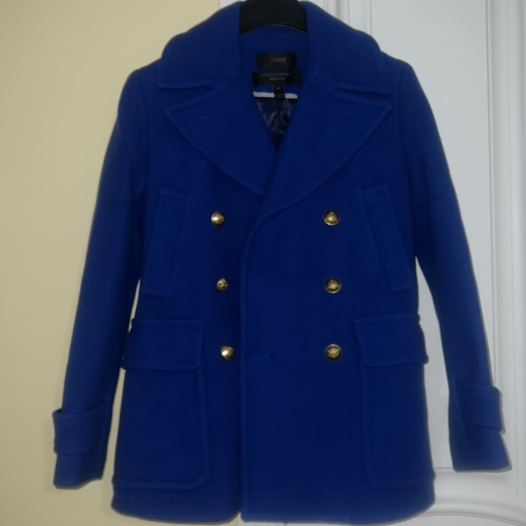 NWOT-0P- J. Crew Stadium-cloth Majesty Peacoat
